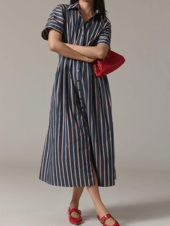 Anthropologie Dresses & Skirts - Anthropologie The Tobie Button-Front Pleated Shirt Dress